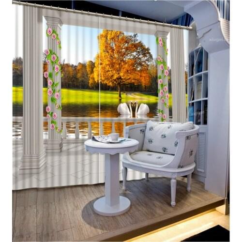 New 3D Curtain Printing Curtains Lifelike Blackout Cortians Beautiful Full Light Shading Bedroom Livng Room Curtains CL-205