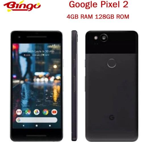 Original Google Pixel 2 Unlocked 5.0'' inch Octa Core Single SIM 4G LTE Android cellphone 4GB RAM 128GB ROM smartphone