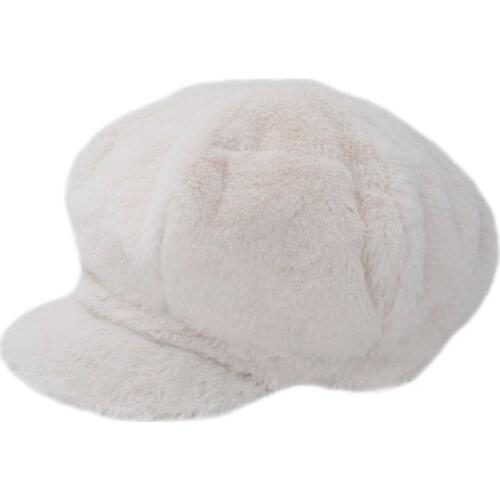 Autumn Winter White Hats For Women Solid Plain Octagonal Newsboy Cap Men Ladies Casual Wool Hat Winter Beret Women Cap