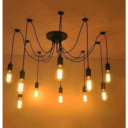 Personality Bar Spider Pendant Light Industrial Wind Long Line Suspension Lamp For Parlor Study Hotel Hall Pendant Lighting G943