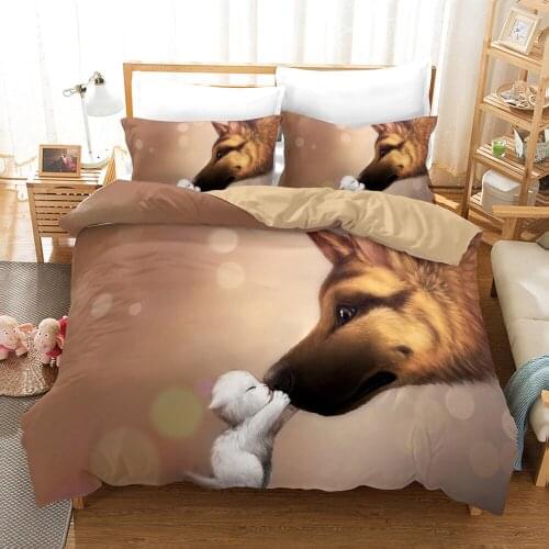 Dropshipping SINGLE only 1 Pillowcase Bedding For Boys Duvet Cover Set Bedding Dog Kiss N46 Animal Cartoon Christmas