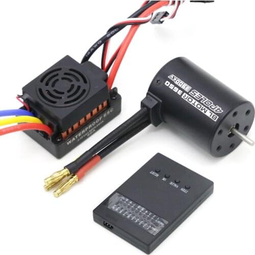 Upgrade Rc Waterproof 3650 3900KV RC Brushless Motor 60A ESC Programmer for 1/10 RC Car Truck Motor kit