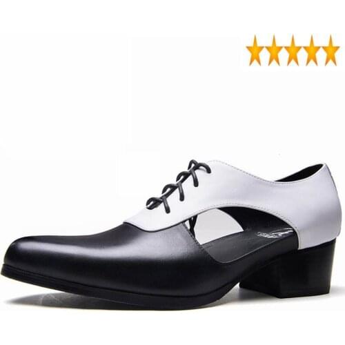 Summer Black Men White Pointed Toe Lace Up Genuine Leather Shoes 2021 Design Casual High Quality Hollow Out Sandals Male