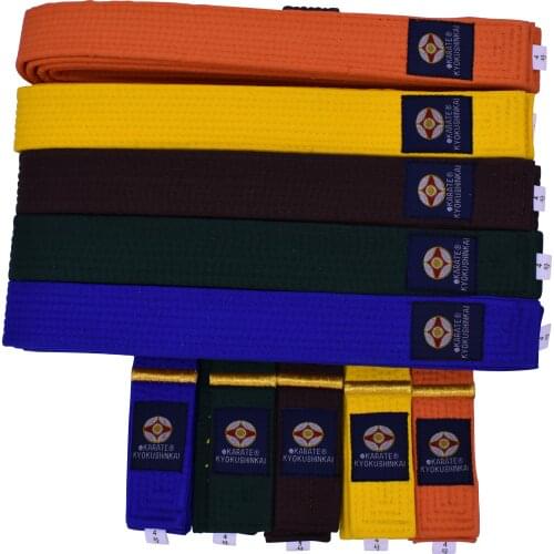 Sinobudo Kyokushin Kai Karate Belts Kyokushin Kai Kan IKO Embroidery Belts Color Karate Belt