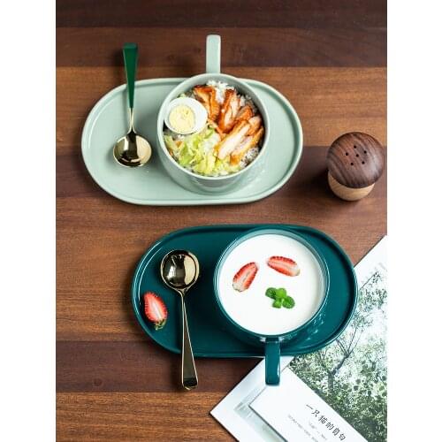 Nordic Net Red Ins Wind Single Exquisite Fruit Plate Breakfast Cup One-Person Tableware Set Light Luxury