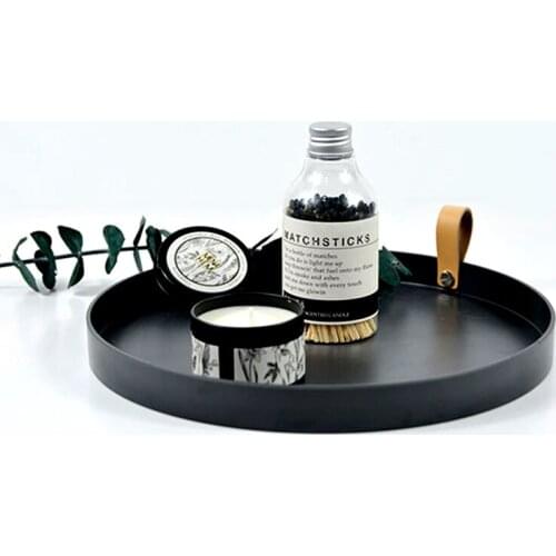 Nordic ABS Leather Jewelry Tray Portable Storage Rack Cosmetics Basket Dessert Plate Home Organizer Decoration Tool For Necklace