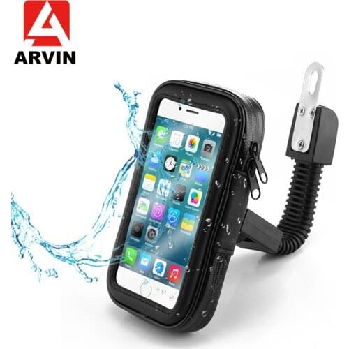 ARVIN Waterproof Motorcycle Phone Holder Bag for iPhone X 8 Samsung S8 Scooter Handlebar Case for 4.7 5.3 6.3 inch Mobile Phone