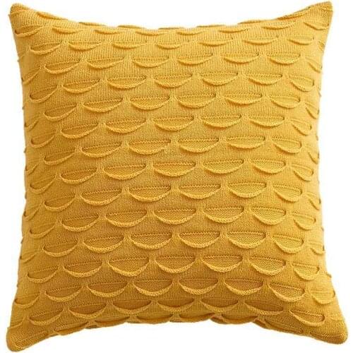 Super Soft Cushion Cover Solid Color Diamond Delicate Fried Dough Twist Knit Pillow Case Nordic Style Sofa Couch Home Decor
