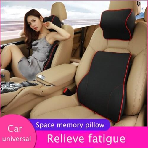 Universal Car Pillow Pu Leather Neck Headrest Pillow Cushion Fiber Car Seat Pillow Reposacabeza Coche Poggiatesta Nekkussen Auto