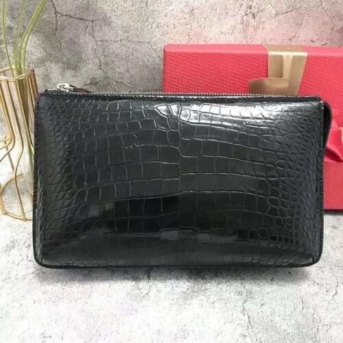 Xinepiju men clutch bag crocodile bag crocodile men bag balck male bag hand bag