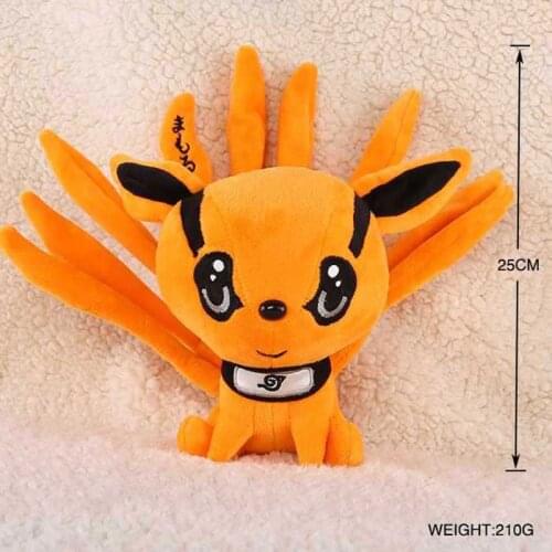 1pc 25cm Cute Japan Anime Kyuubi Kurama Plush Doll Stuffed Soft Nine-tales Fox Animals Toy Creative Gifts for Kids Children