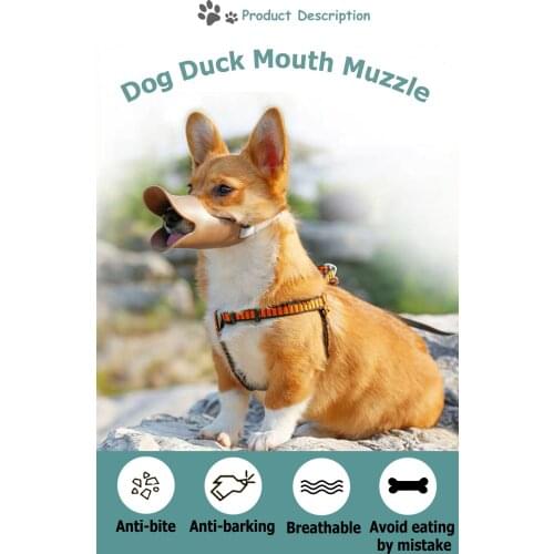 1PCS Dog Muzzle Silicone Cute Duck Muzzle Mask For Dogs Anti Bite Stop Barking Non-toxic Silicone Multifunction Pet Accessories