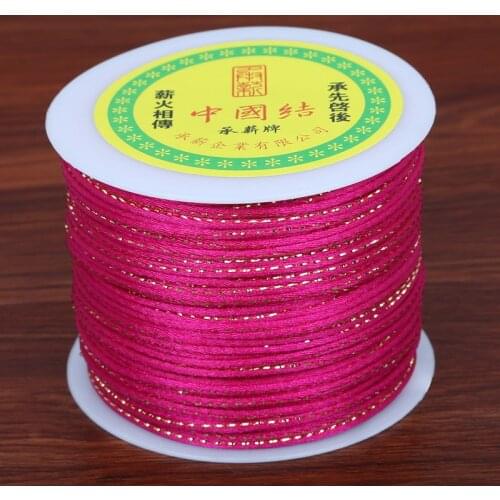 14 Colors Jewelry Accessories Cord DIY Making for Bracelet Necklace Colored Nylon Thread With Golden Side 2mm 100Yards