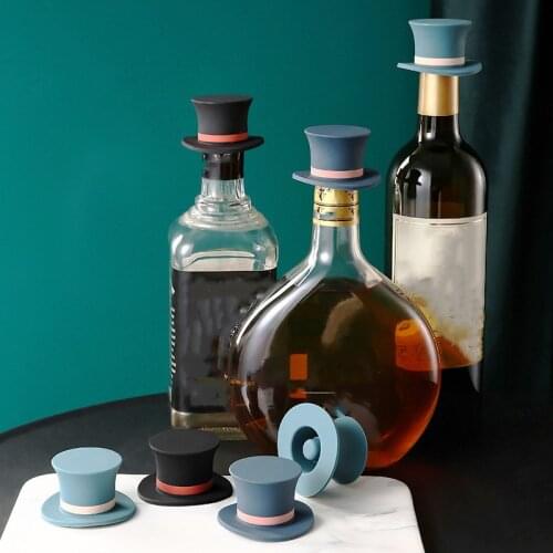 1PC Wine Bottle Stopper Silicone Creative Champagne Wine Beer Bottle Cork Stopper Plug Wine Bottle Sealer Cap Bar Kitchen Tool