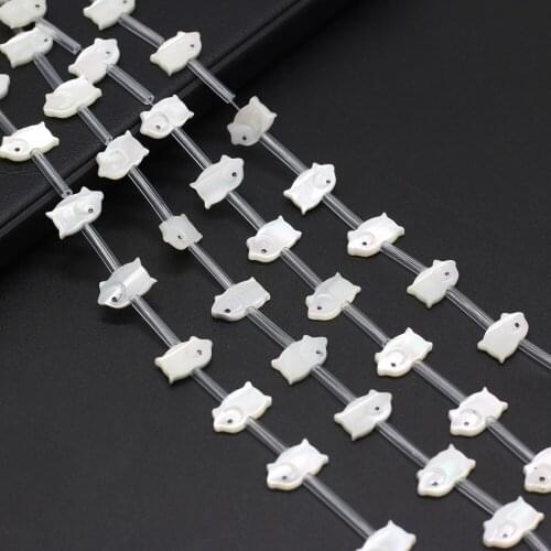 Natural Seawater Shell Beads 5pcs Pig Shape White Mother Shell Loose Beaded for Making DIY Jewerly Necklace Accessories 8x14mm