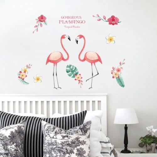 Flamingo Queen wall stickers for living room children bedroom kids room wall decor art Butterfly flower decals mural posters