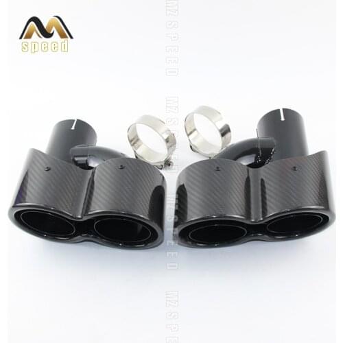 H-shape Outlet 89mm 101mm General Purpose Modified Automobile Exhaust Pipe Double Outlet Carbon Fiber Tail Throat
