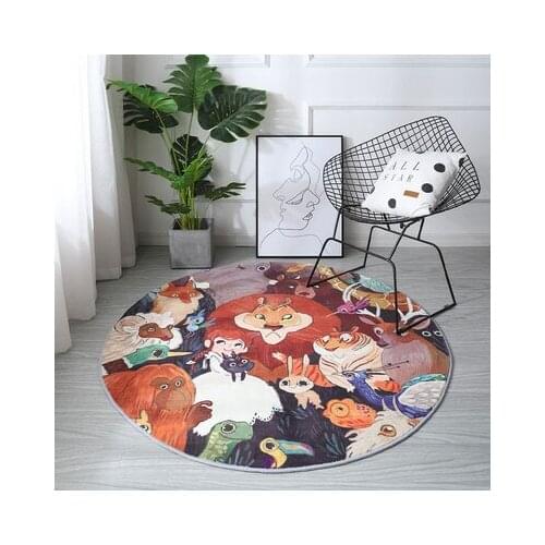 Round Cartoon Carpet Bedroom Covered With Lovely Bedside Blanket, Reinforced Cashmere Childrens Room Tatami Hanging Basket Mat