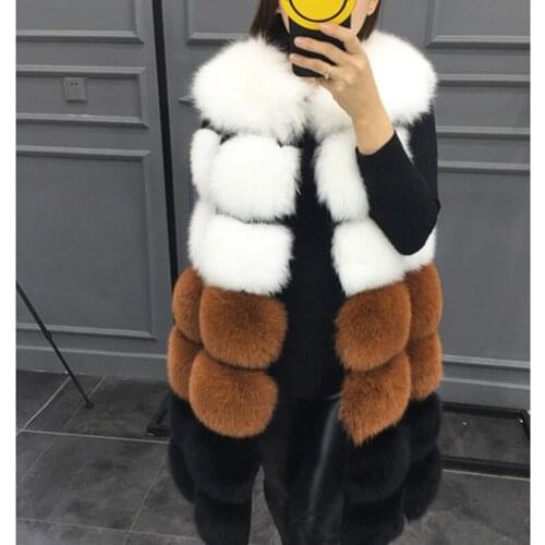 Savabien Womens Winter Jackets And Coats Patchwork Furry Soft Warm Faux Fur Vest Female Vintage Female Jacket Elegant Streetwear