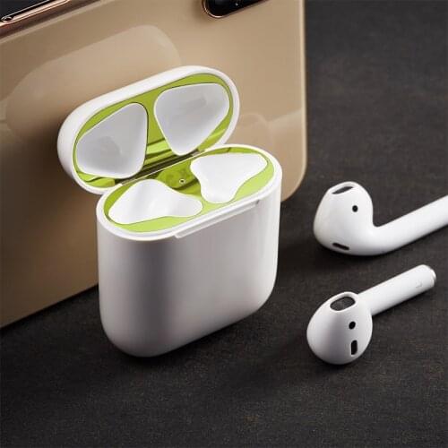 Metal Dust Guard Sticker Film On For AirPods 1 Case Dust-proof Protective Sticker Skin Protector For Apple AirPods 1 Accessories