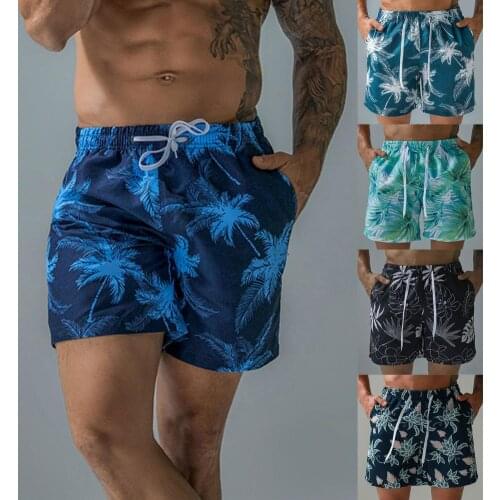 2021 Men Beach Swimming Shorts Elastic Waist Breathable Polyester Loose Comfortable Beach Swimming Pants for Football Training