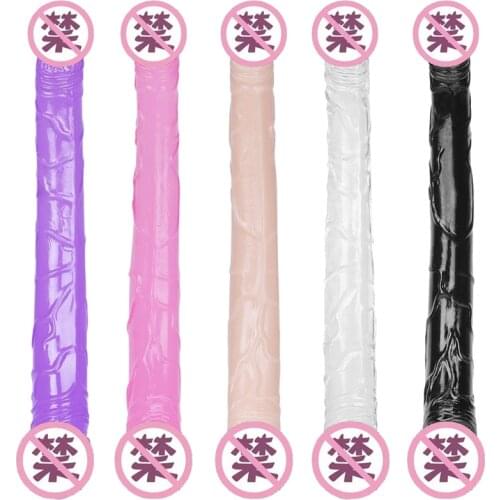 Soft Jelly Dildo Double Long Penis Lesbian Sex Toys for Women Big Cock Vaginal Anal Plug Flexible Fake Realistic Dildos