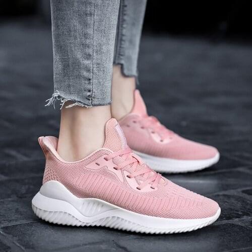 New Style Fly Weave Sports Shoes Womens Casual Shoes Student Running Sneakers Ladies Trainers Breathable Footwear High Quality