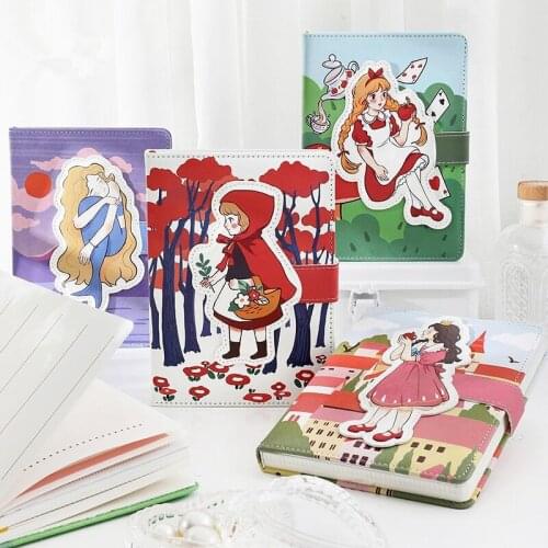 MINKYS New Arrival Kawaii 3D Fairy Tale Dream Notebook Agenda 112 Sheets PU Leather Journal Book Gift Girls School Stationery
