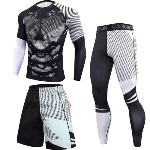 Gym Clothing Men Compression Shirt Pants Shorts Sport Suit Quick Dry Fit Basketball Jersey Workout Fitness Running Set Tracksuit
