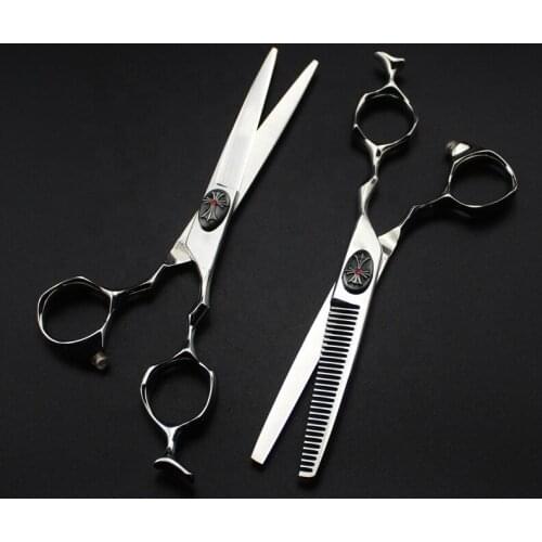 6 Inch Silver Japanese Stainless Steel Thinning Cutting Barber Hair Cutter Hairdressing Scissor