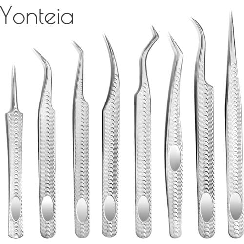 Eyelash Tweezers Excellent Closure 3D Volume Eyelash Extension Eyebrow Tweezers Stainless Steel Non-magnetic Lashes Makeup Tool