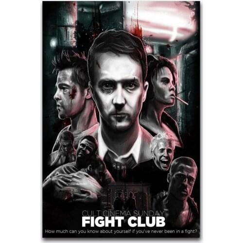 Hot New Classic Movie Fight Club Fighting-Silk Art Poster Wall Sticker Decoration Gift