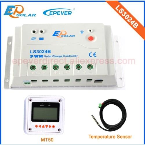EPEVER Solar portable Controller LS3024B MT50 remoe Meter and temperature sensor low price to Korea/fast shipping,30A 24V/12V