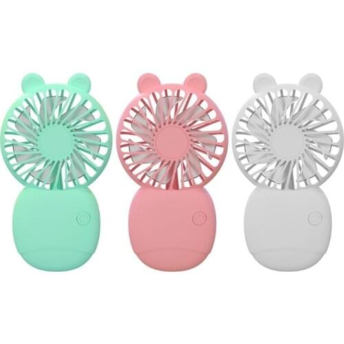 MOLF Lovely Pockets Size Handheld Fan with Phone Bracket Super Quiet 3 Gears Speed for Students Women Girls Outdoor Travel