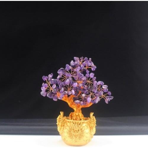 Premium Mini Crystal Money Tree Bonsai Style Fortune Lucky Feng Shui Brings Wealth Sports Home Decoration Birthday Gift