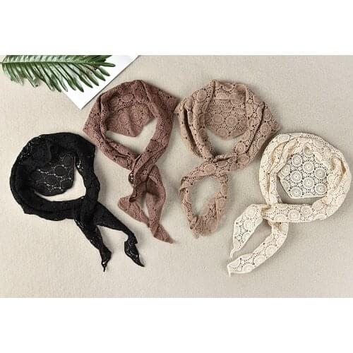 2020 New Autumn Women Scarf Japan Style Fresh Lace Hollow Cotton Triangle Shawl Scarf Women