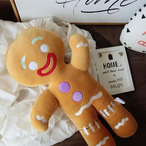 Cute Gingerbread Man Plush Toy Baby Appease Doll Biscuits Man Pillow Cushion Toy for Children Christmas Gift
