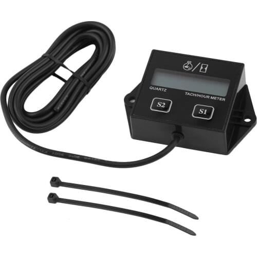 Waterproof Digital Engine Tach Hour Meter Tachometer Gauge Inductive RPM Meter LCD Display 12v For Motorcycle Boat