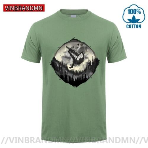 Vintage Design MTB Bike T shirt men Mountain Biker Black Trees T-shirt Adventure Sport 2020 Latest Fashion BMX Cycling Tops Tees