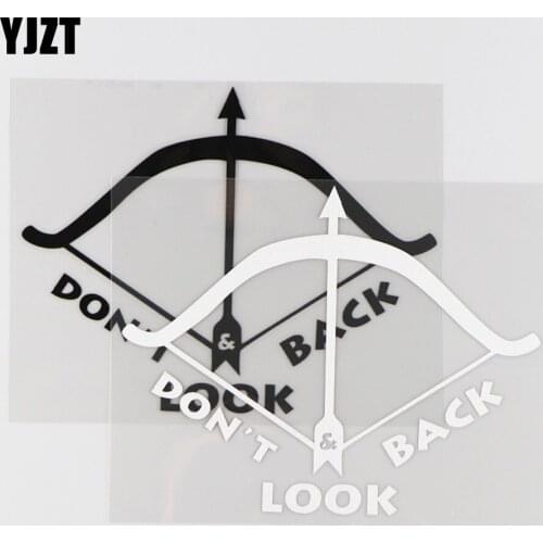 YJZT 15X11.7CM DON'T BACK LOOK Vinyl Decal Car Sticker Personality Cartoon Creative Black/Silver 4C-0100