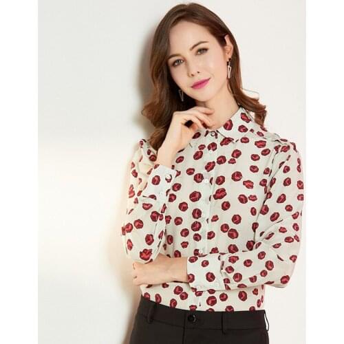 Womens Blouses and Tops Silk white pink leopard Floral Office Formal Casual Shirts Plus Large Size Spring Summer Sexy Femme