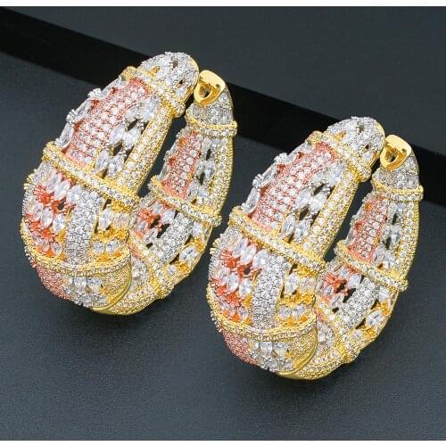 ModemAngel new arrived Luxury African Earrings Fashion Dubai Bridal Jewelry For Women Wedding brincos para as mulheres