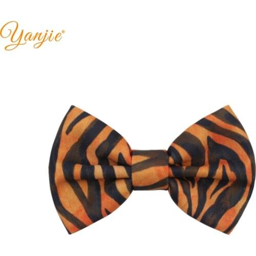 10 pieces/lot 2021 Hot-sale 4" Tiger/Zebra Printed Hair Bow Barrette Girls DIY Hair Accessories Hair Clip For Headwear
