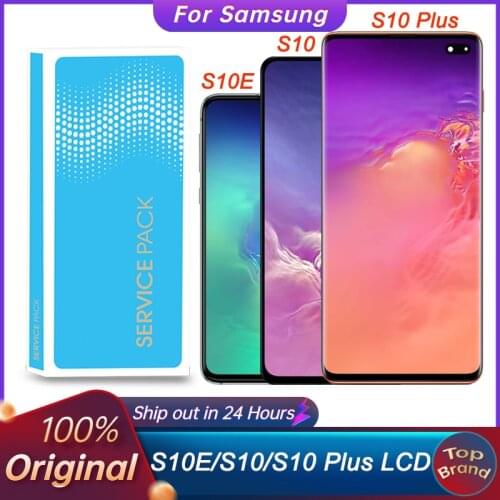 100% ORIGINAL LCD For SAMSUNG Galaxy S10 G973F G973U G973 S10e G970F/DS G970U Display S10 Plus G975 G975F Touch Screen Digitizer