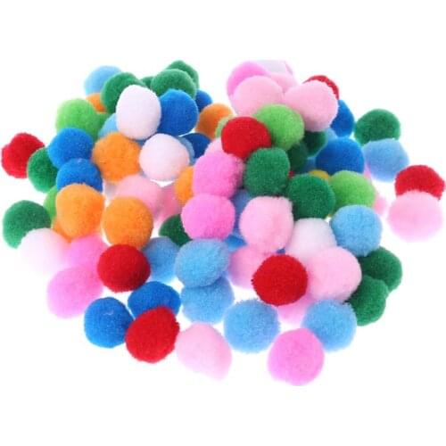 100Pcs Soft Round Fluffy PomPoms Ball Mixed Color Pom Poms 30mm DIY Crafts DIY
