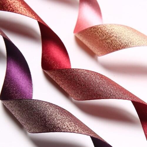 2.5cm Wide Korea Bright Color Bilateral Ribbon Tie Bouquet Bow Knot Ribbon Satin with Flowers Packaging Diy Materials