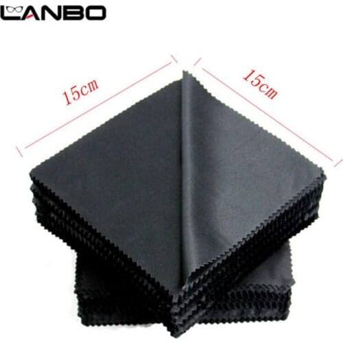 20 pcs/lot 150*150mm Microfiber Eyeglasses Cloth Sunglasses Eyewear Specs Cleaning Cloth Camera Lens Black Clean Lens cloth