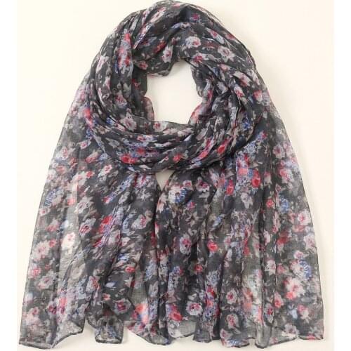 2021 Beautiful Ombre Rose Pattern Scarf Shawls Floral Print Muslim Blossom Hijab Wrap 6 Color Free Shipping