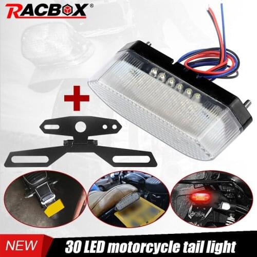 30LED Mini Motorcycle LEDS Tail Rear Light Motorbike License Plate Light Car Auto Rear Light for Honda Kawasaki Yamaha Suzuki