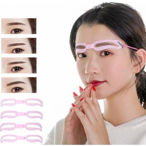 4pcs Grooming Eyebrow Stencil Kit Makeup Tools DIY Wearable Beauty Eyebrow Template Stencil for Women Beauty Tools Accessories